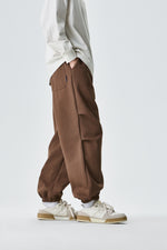 Chocolate Brown Jogger Pants Front view | Weezy