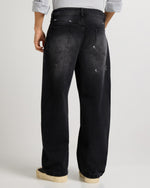 Monochrome Stroke Painted Baggy Fit Jeans Flat lay | Weezy