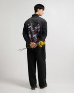 Premium Handpainted Denim Shacket Lifestyle view | Weezy