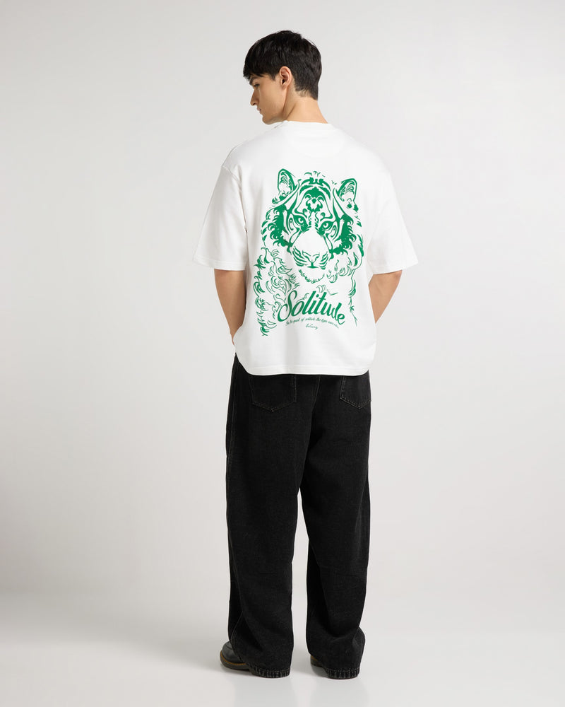 Premium White - Solitude Oversized T-Shirt Detail view | Weezy