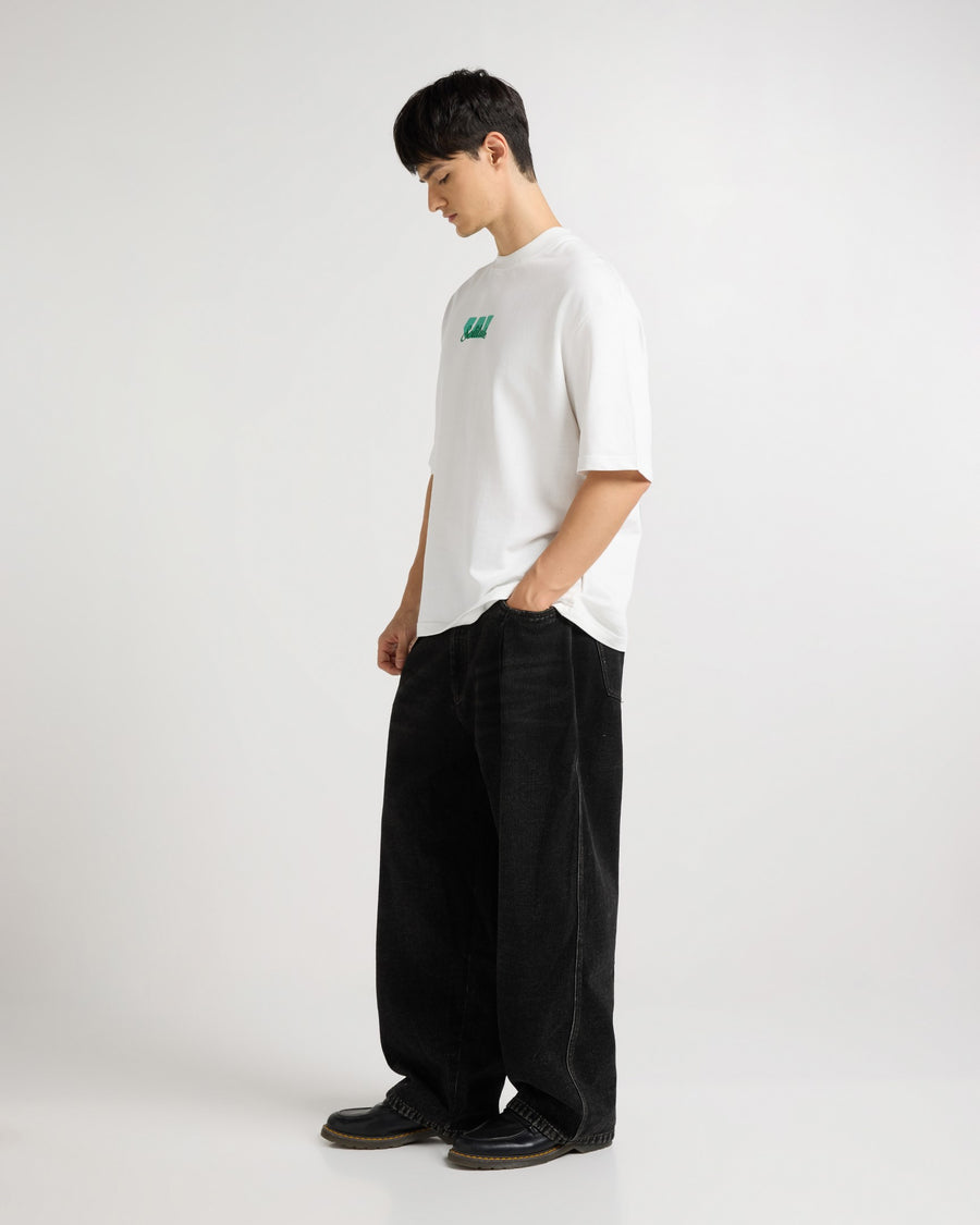 Premium White - Solitude Oversized T-Shirt Lifestyle view | Weezy