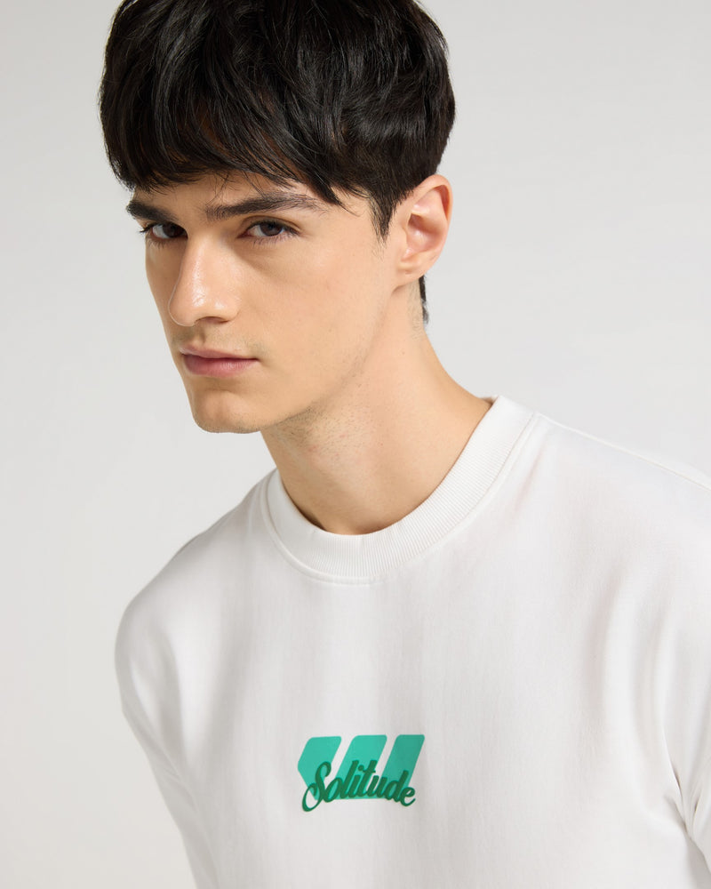 Premium White - Solitude Oversized T-Shirt Back view | Weezy