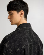 Embellished Acid Wash Black Shacket Flat lay | Weezy