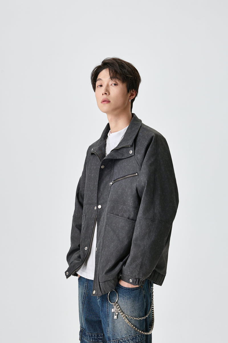Relaxed Fit Dark Grey Jacket Detail view | Weezy