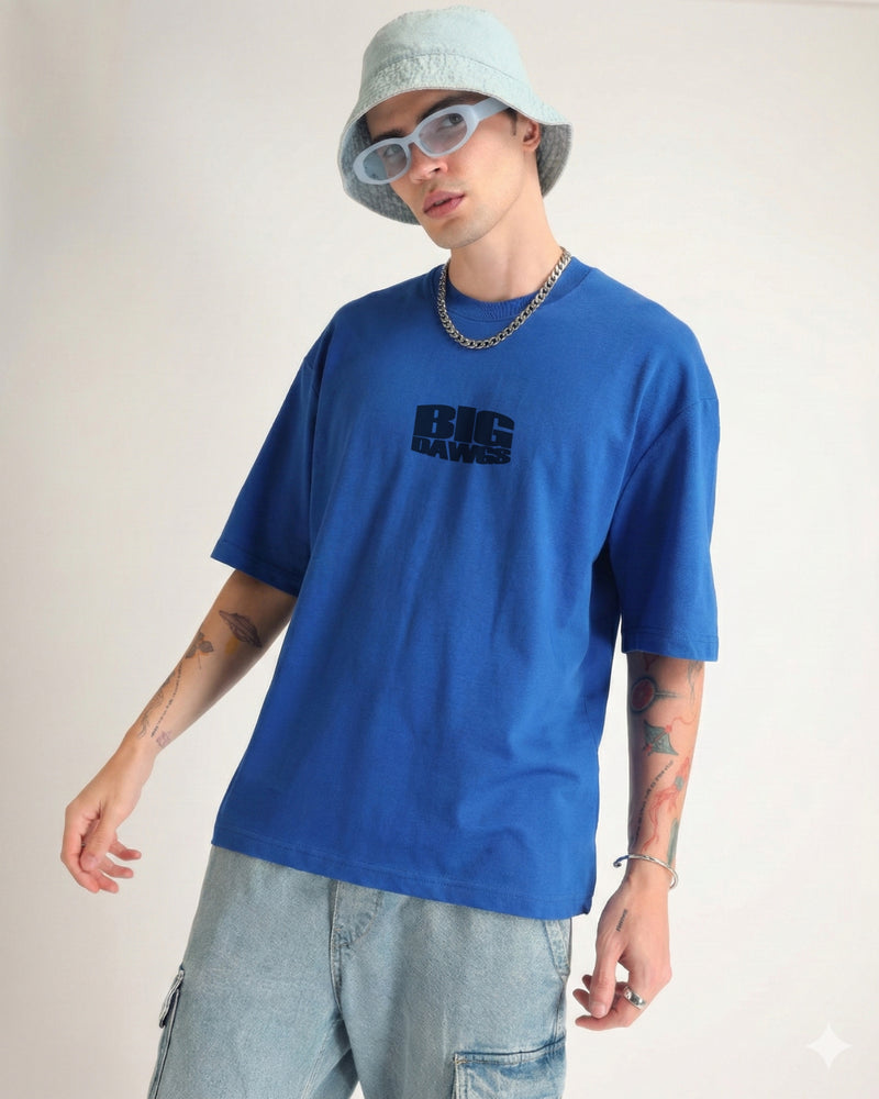 Premium Royal Blue Big Dawgs Oversized T-shirt Back view | Weezy