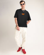 Premium Jet Black Melancholy Oversized T-shirt Detail view | Weezy