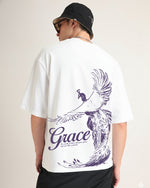 Premium White Grace Oversized T-shirt Side view | Weezy