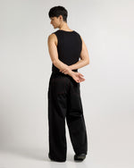 Wide Leg Cargo Pants With Contrast Stiching Detail view | Weezy
