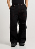 Wide Leg Cargo Pants With Contrast Stiching