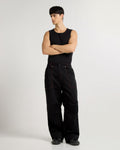 Wide Leg Cargo Pants With Contrast Stiching