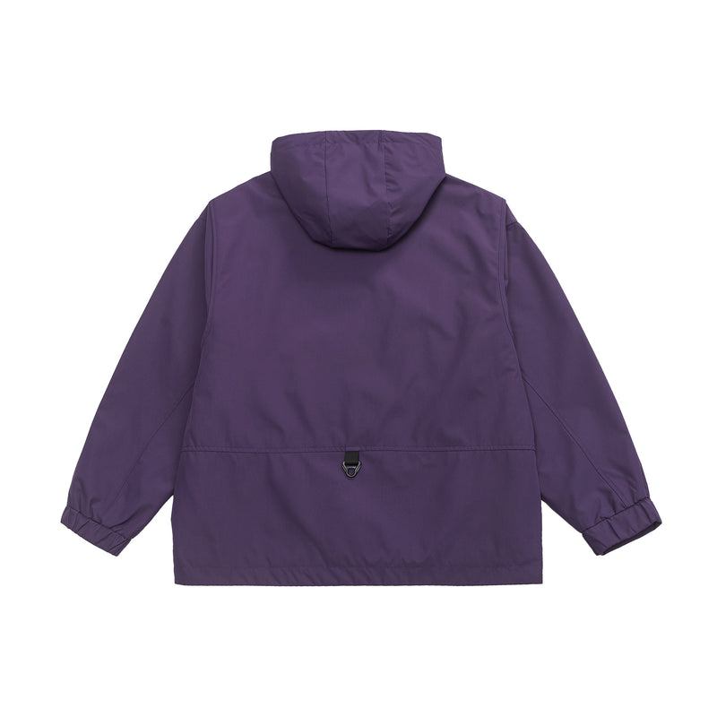 Purple Hooded Cargo Jacket Flat lay | Weezy