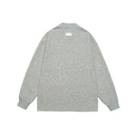 Unisex Grey Pullover With Button Accents Lifestyle view | Weezy