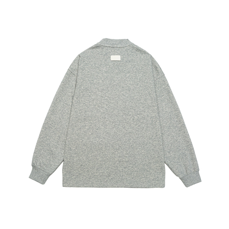 Unisex Grey Pullover With Button Accents Lifestyle view | Weezy