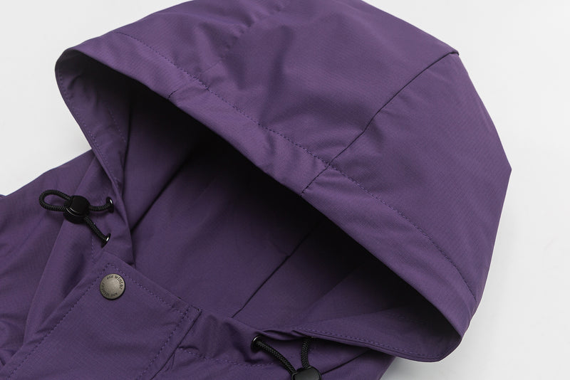 Purple Hooded Cargo Jacket Close-up | Weezy