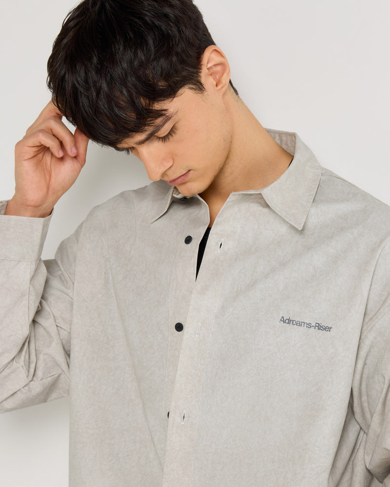 Relaxed Button Up White Shirt Detail view | Weezy