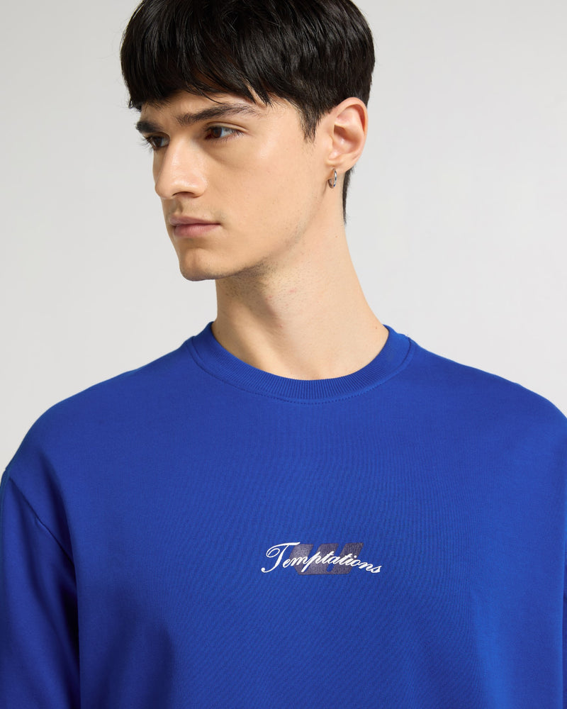 Premium Royal Blue Temptations Oversized T-shirt Detail view | Weezy