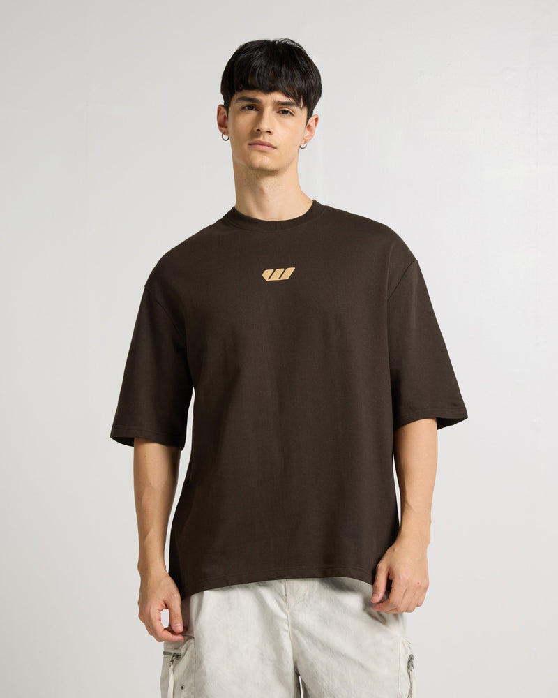 Premium Chocolate Brown Metamorphsis Oversized T-shirt Back view | Weezy
