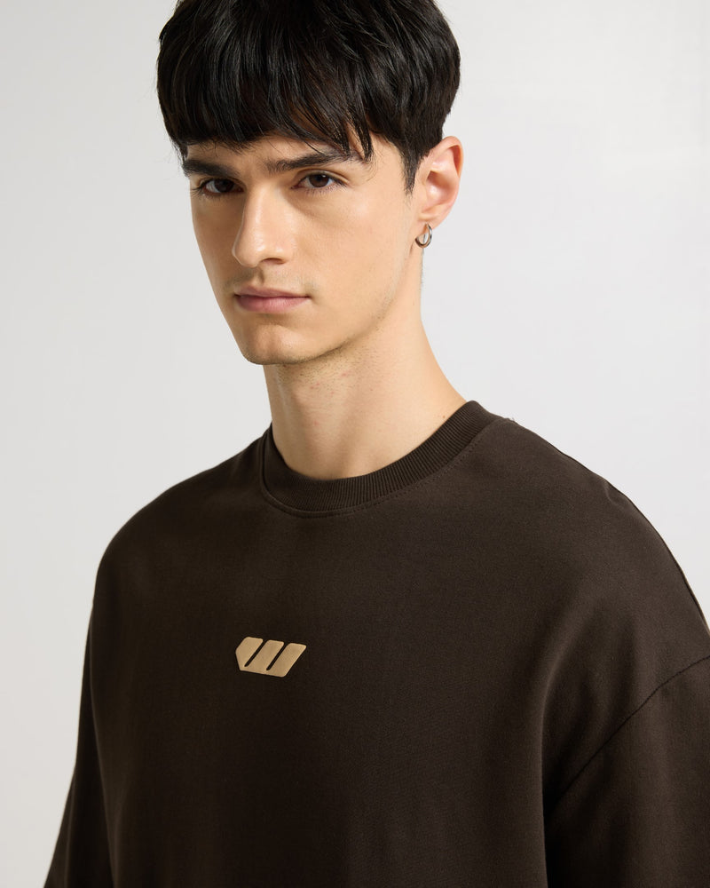 Premium Chocolate Brown Metamorphsis Oversized T-shirt Detail view | Weezy