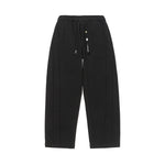 Jet Black Micro-Rib Trousers Front view | Weezy
