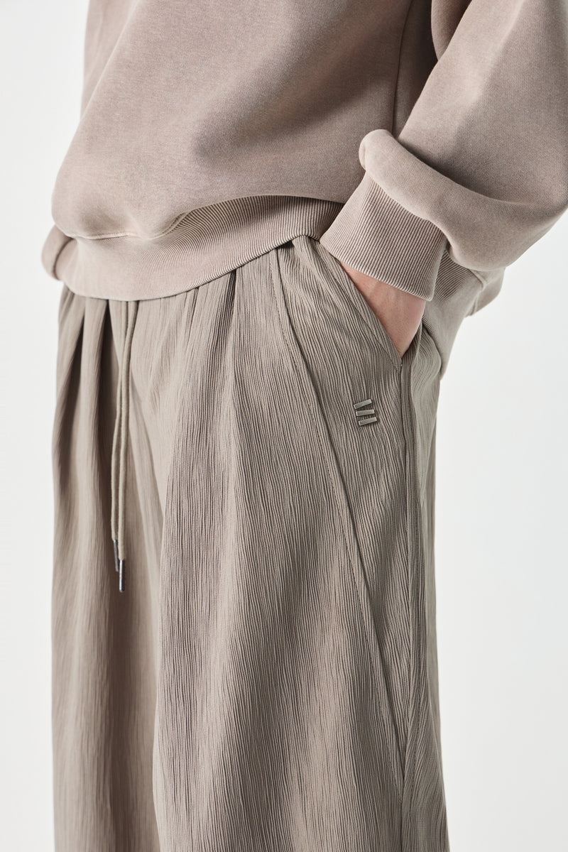 Beige Column Trousers Side view | Weezy