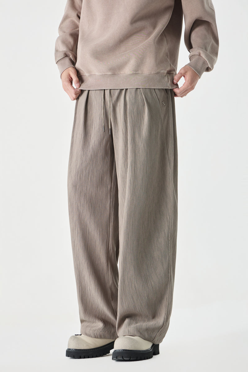Beige Column Trousers Detail view | Weezy