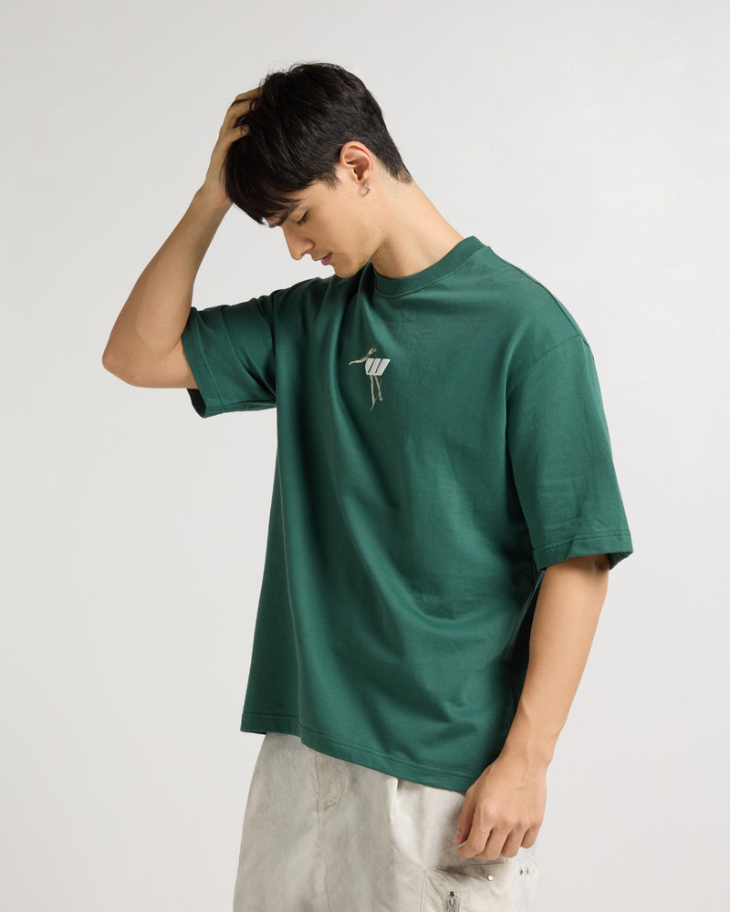 Premium Emerald Green Its Okay Oversized T-shirt Detail view | Weezy