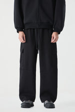Jet Black Cargo Sweatpants Front view | Weezy