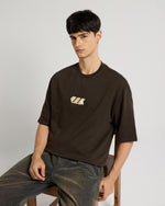 Premium Chocolate Brown Way Bigger Oversized T-shirt Lifestyle view | Weezy