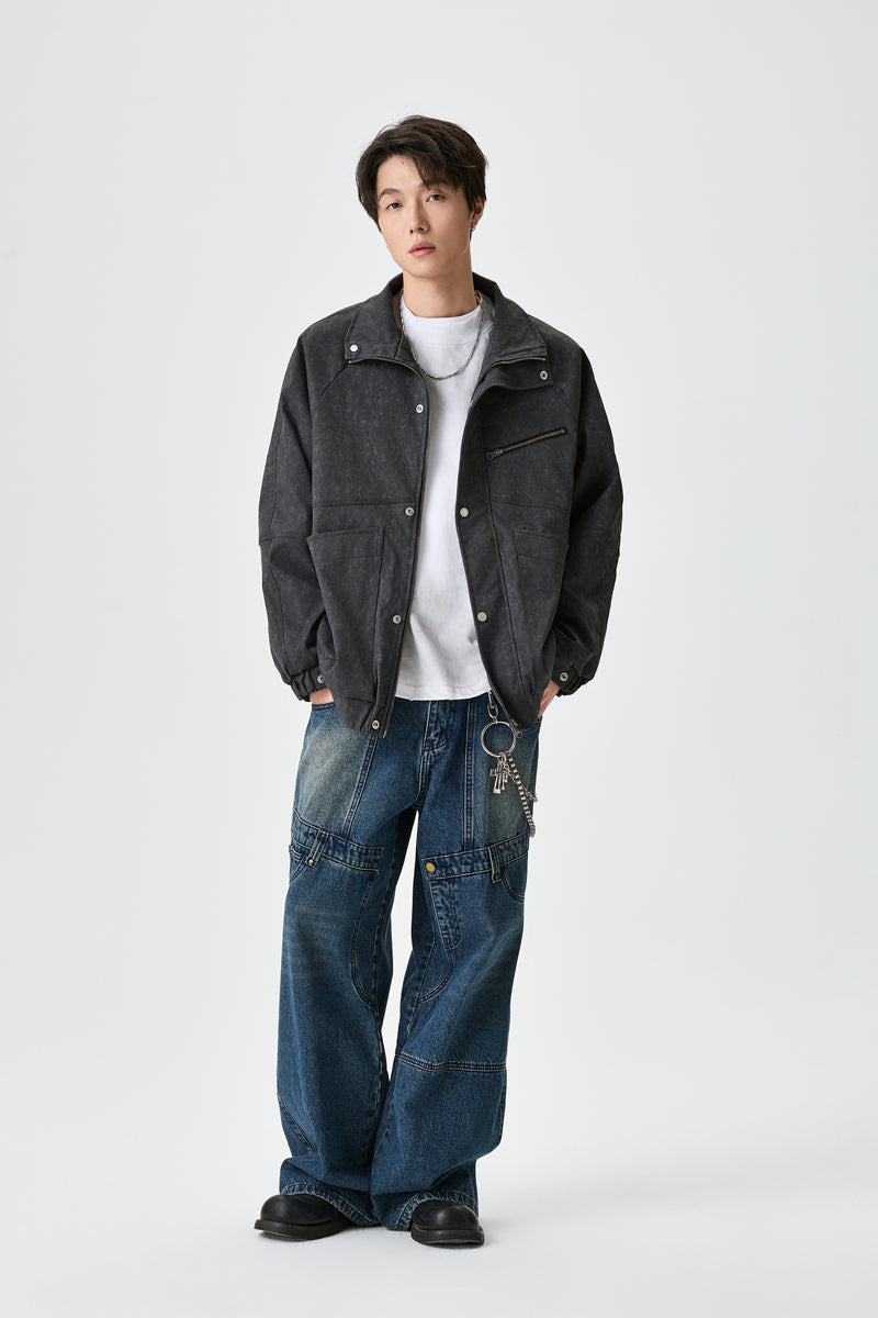 Relaxed Fit Dark Grey Jacket Lifestyle view | Weezy