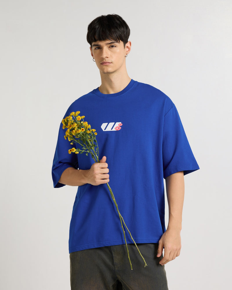 Premium Imperial Blue Don't Tell MAMA Oversized T-shirt Detail view | Weezy