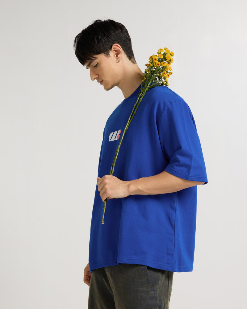 Premium Imperial Blue Don't Tell MAMA Oversized T-shirt Lifestyle view | Weezy