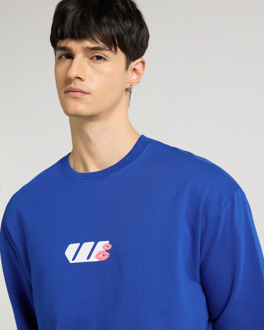 Premium Imperial Blue Don't Tell MAMA Oversized T-shirt Back view | Weezy