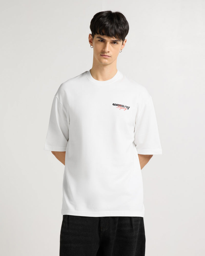 Premium White - Legacy Oversized T-Shirt Back view | Weezy