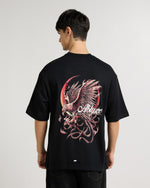 Premium Jet Black Ablaze Oversized T-shirt Front view | Weezy
