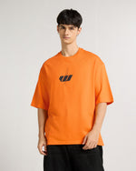 Premium Orange - Wolf Fury Oversized T-Shirt Back view | Weezy