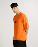 Premium Orange - Wolf Fury Oversized T-Shirt Side view | Weezy