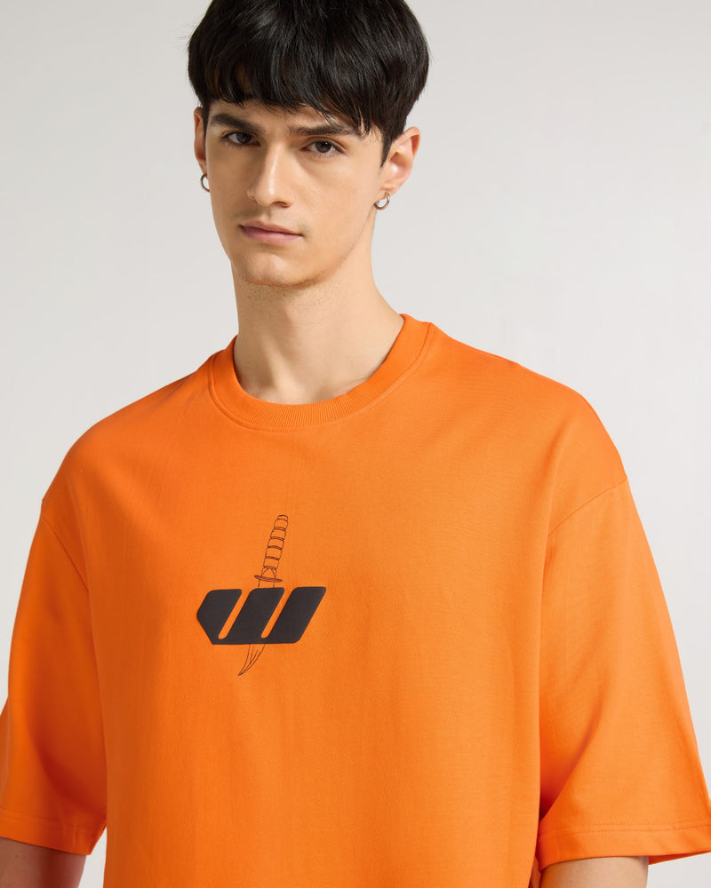 Premium Orange - Wolf Fury Oversized T-Shirt Detail view | Weezy