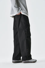 Black Urban Drifter Utility Cargo Pants Detail view | Weezy