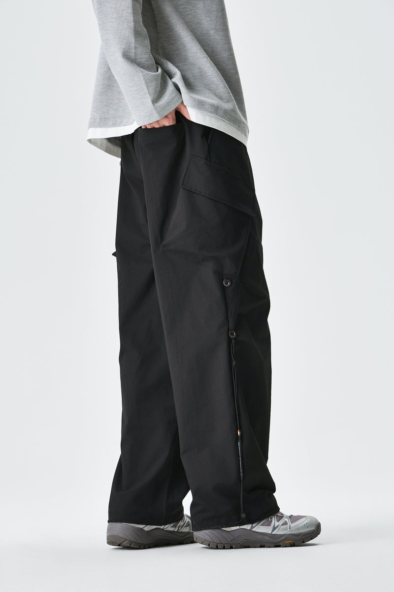 Black Urban Drifter Utility Cargo Pants Detail view | Weezy