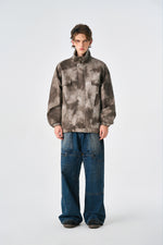 Camo Brown Oversized Bomber Leather Jacket Side view | Weezy