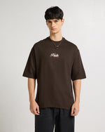 Premium Chocolate Brown Pride Devil Oversized T-shirt Back view | Weezy