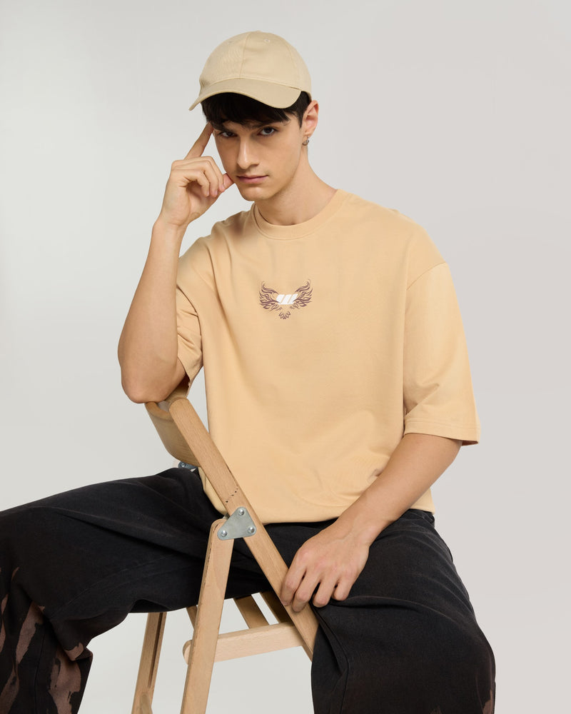 Premium Beige - Nocturnal Oversized T-Shirt Lifestyle view | Weezy