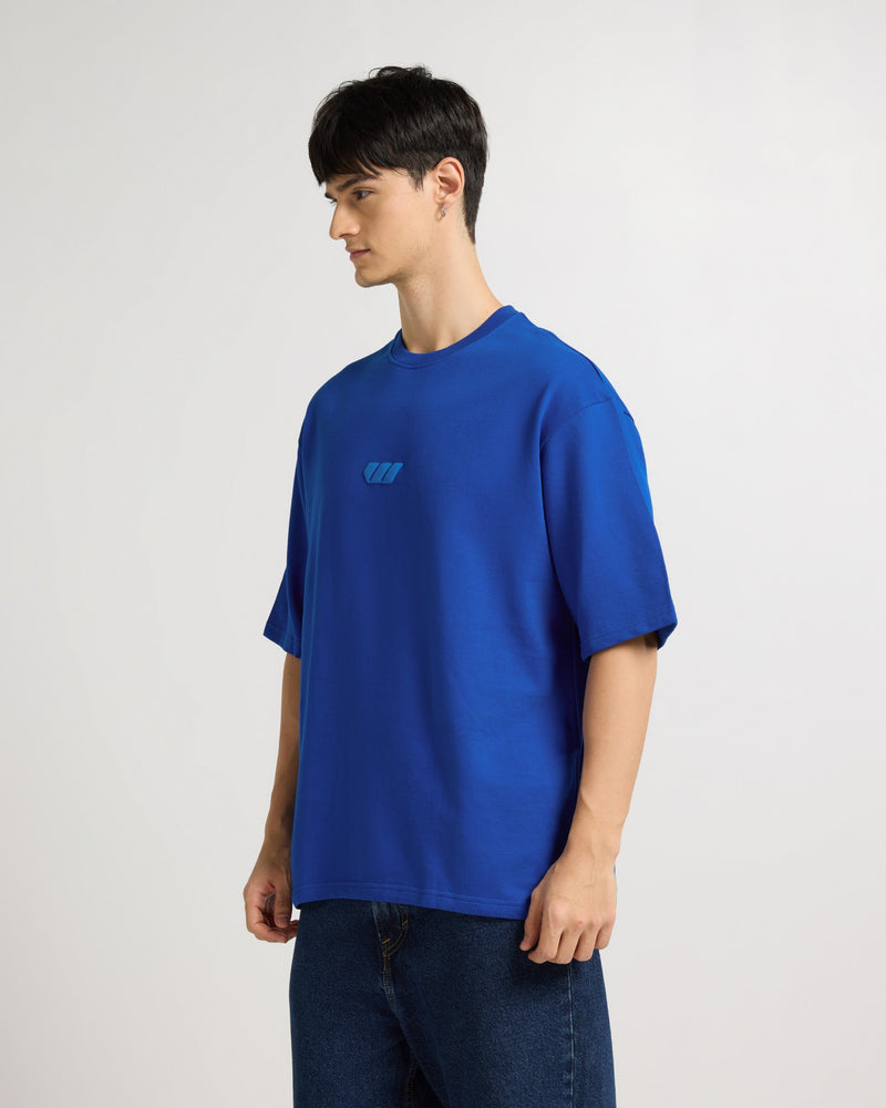 Premium Royal Blue Glocktalk Oversized T-shirt Lifestyle view | Weezy