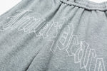 Embroidered Grey Sweatpants Flat lay | Weezy