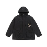 Black Hooded Cargo Jacket Back view | Weezy