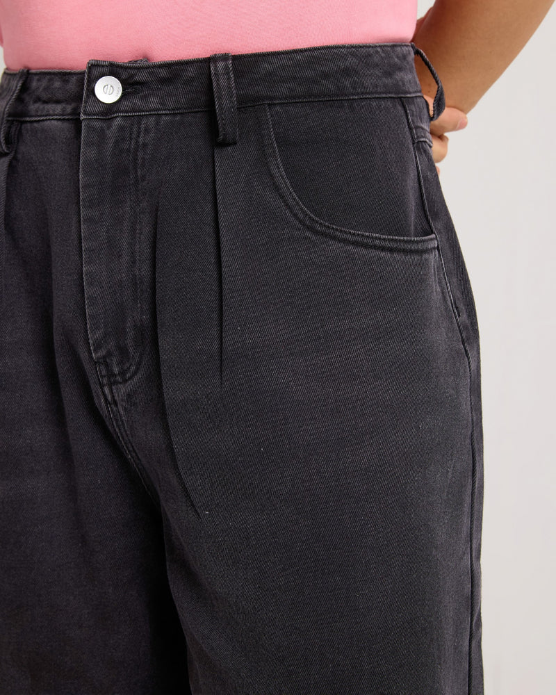 Bleach Effect Premium Wide Leg Jeans Flat lay | Weezy