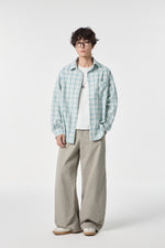 Sky Grid Button-Up Overshirt View 13 | Weezy