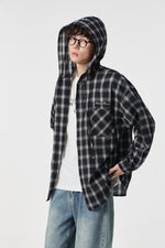 Obsidian Narrative Hooded Shirt Front view | Weezy