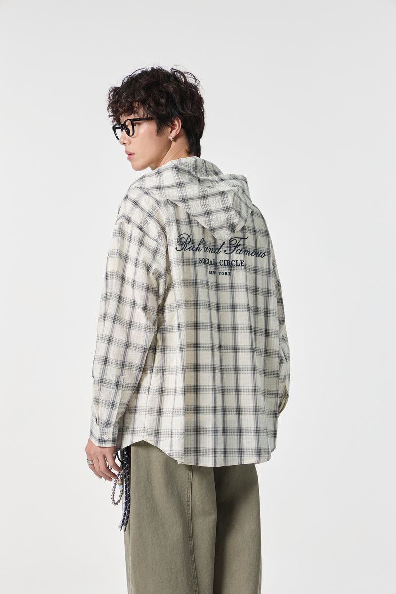 Bone Narrative Hooded Shirt Front view | Weezy