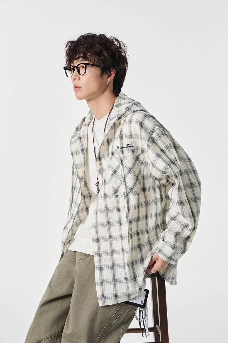 Bone Narrative Hooded Shirt Side view | Weezy